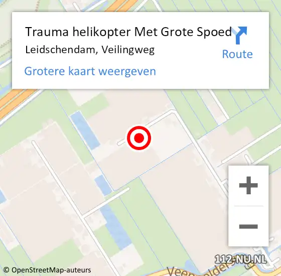 Locatie op kaart van de 112 melding: Trauma helikopter Met Grote Spoed Naar Leidschendam, Veilingweg op 20 juni 2022 11:10