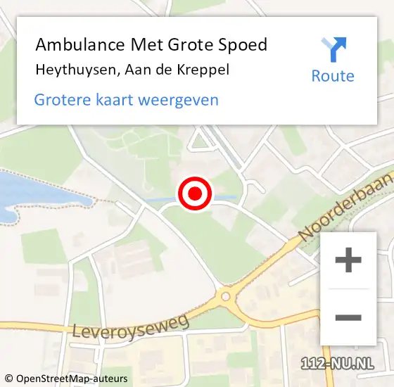 Locatie op kaart van de 112 melding: Ambulance Met Grote Spoed Naar Heythuysen, Aan de Kreppel op 20 juni 2022 11:15