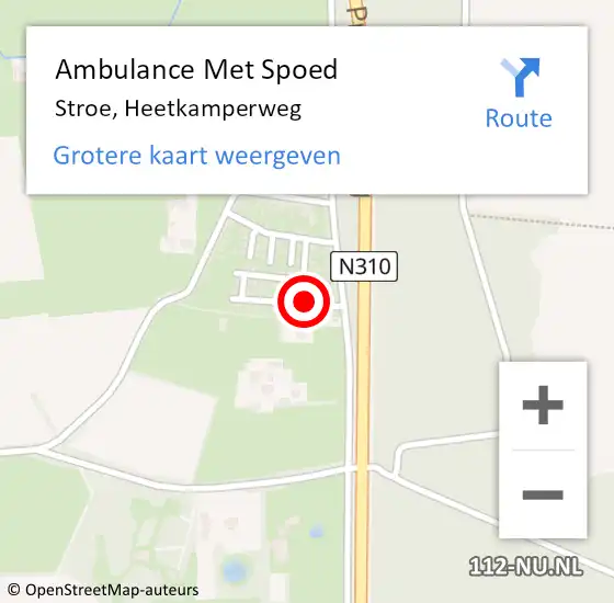 Locatie op kaart van de 112 melding: Ambulance Met Spoed Naar Stroe, Heetkamperweg op 20 juni 2022 11:25