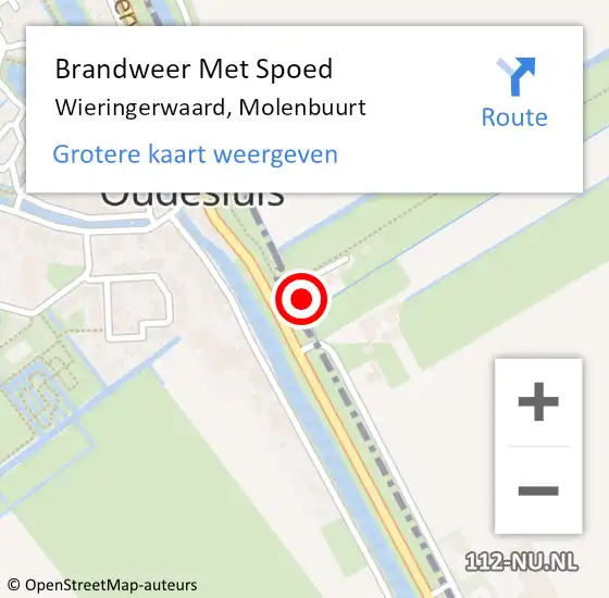 Locatie op kaart van de 112 melding: Brandweer Met Spoed Naar Wieringerwaard, Molenbuurt op 20 juni 2022 11:33