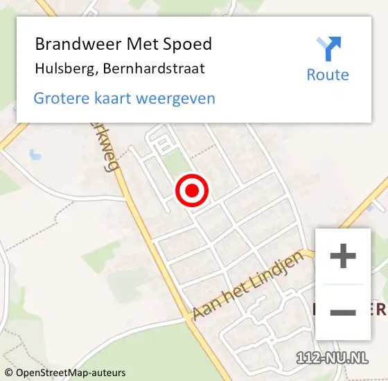 Locatie op kaart van de 112 melding: Brandweer Met Spoed Naar Hulsberg, Bernhardstraat op 20 juni 2022 11:50