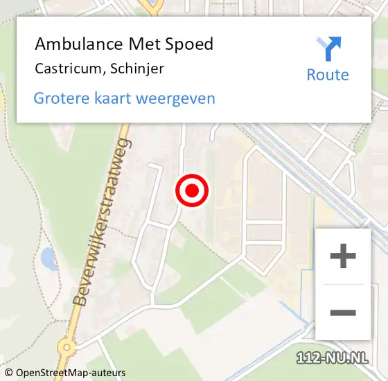 Locatie op kaart van de 112 melding: Ambulance Met Spoed Naar Castricum, Schinjer op 20 juni 2022 11:54