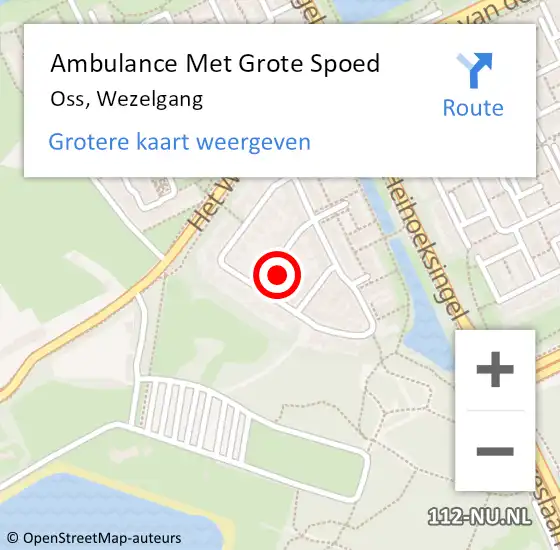 Locatie op kaart van de 112 melding: Ambulance Met Grote Spoed Naar Oss, Wezelgang op 20 juli 2014 19:45