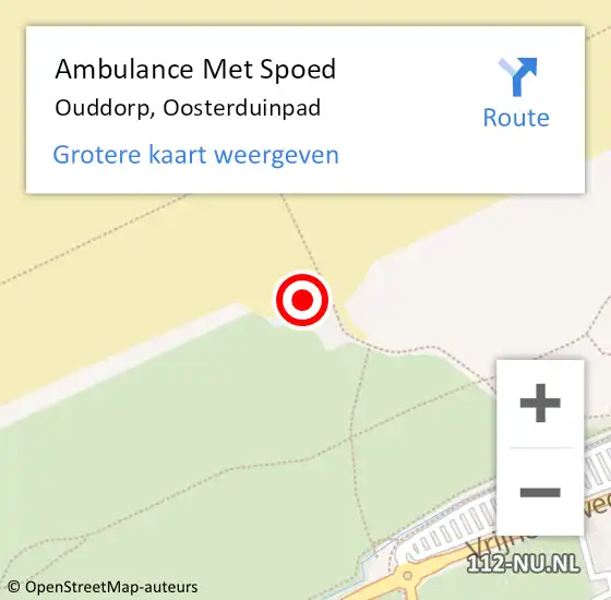 Locatie op kaart van de 112 melding: Ambulance Met Spoed Naar Ouddorp, Oosterduinpad op 20 juni 2022 12:58