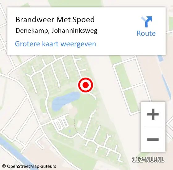 Locatie op kaart van de 112 melding: Brandweer Met Spoed Naar Denekamp, Johanninksweg op 20 juni 2022 13:30