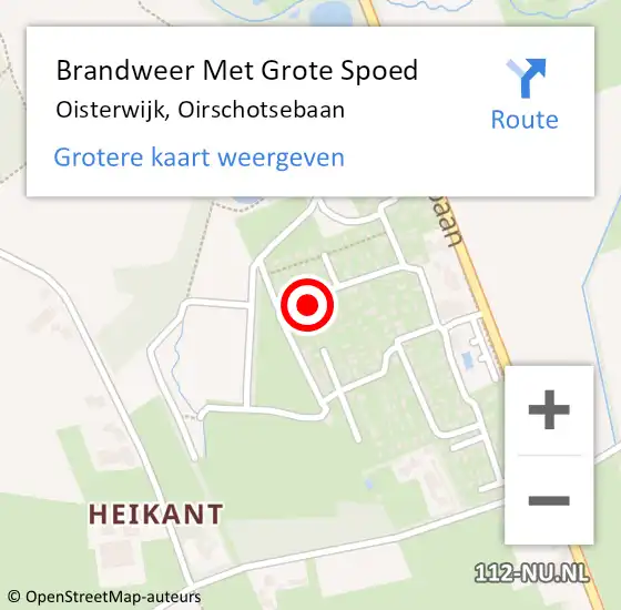 Locatie op kaart van de 112 melding: Brandweer Met Grote Spoed Naar Oisterwijk, Oirschotsebaan op 20 juni 2022 13:32