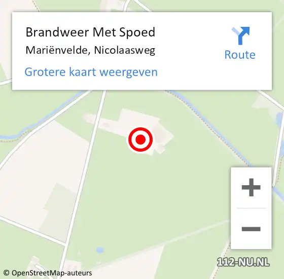 Locatie op kaart van de 112 melding: Brandweer Met Spoed Naar Mariënvelde, Nicolaasweg op 20 juni 2022 13:38