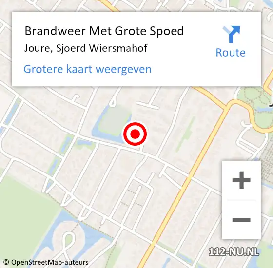 Locatie op kaart van de 112 melding: Brandweer Met Grote Spoed Naar Joure, Sjoerd Wiersmahof op 20 juni 2022 14:06