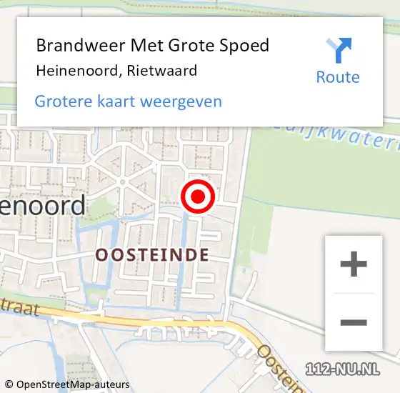 Locatie op kaart van de 112 melding: Brandweer Met Grote Spoed Naar Heinenoord, Rietwaard op 20 juni 2022 14:13