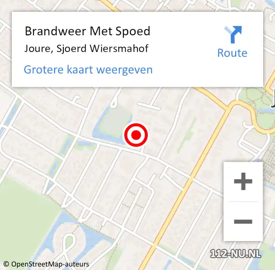 Locatie op kaart van de 112 melding: Brandweer Met Spoed Naar Joure, Sjoerd Wiersmahof op 20 juni 2022 14:19