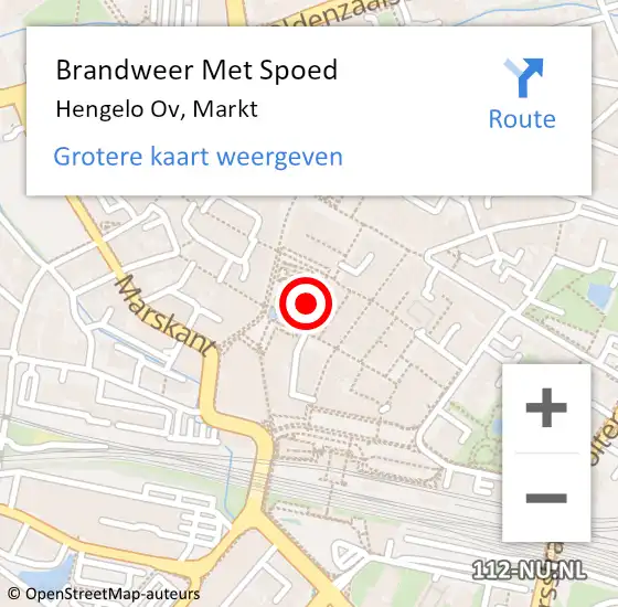 Locatie op kaart van de 112 melding: Brandweer Met Spoed Naar Hengelo Ov, Markt op 20 juli 2014 20:06