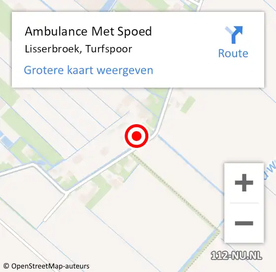 Locatie op kaart van de 112 melding: Ambulance Met Spoed Naar Lisserbroek, Turfspoor op 20 juni 2022 14:37