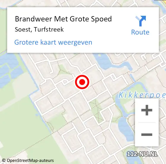 Locatie op kaart van de 112 melding: Brandweer Met Grote Spoed Naar Soest, Turfstreek op 20 juni 2022 14:42