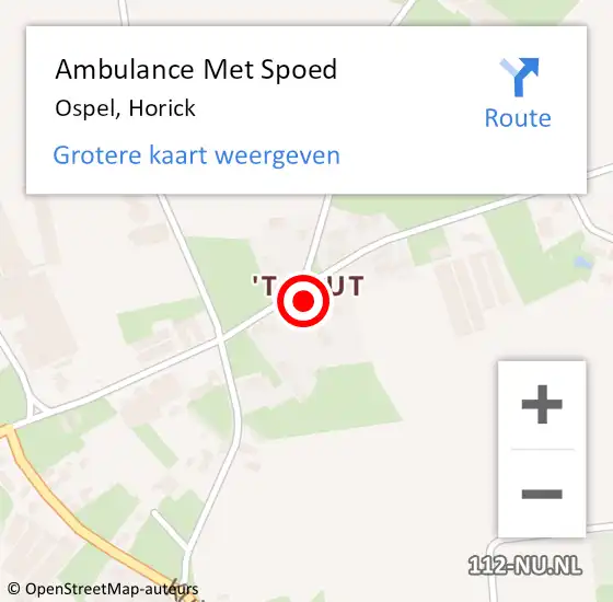 Locatie op kaart van de 112 melding: Ambulance Met Spoed Naar Ospel, Horick op 20 juni 2022 15:13