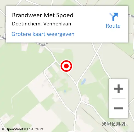 Locatie op kaart van de 112 melding: Brandweer Met Spoed Naar Doetinchem, Vennenlaan op 20 juni 2022 15:49