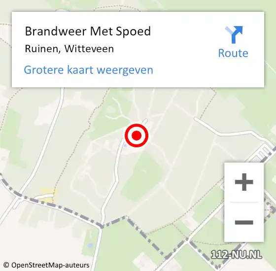 Locatie op kaart van de 112 melding: Brandweer Met Spoed Naar Ruinen, Witteveen op 20 juli 2014 20:22