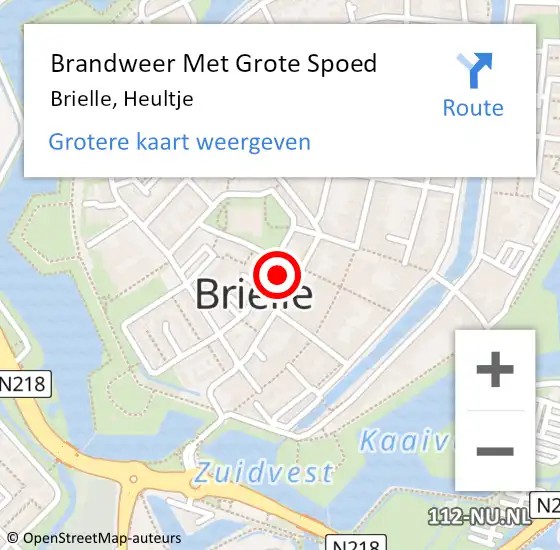 Locatie op kaart van de 112 melding: Brandweer Met Grote Spoed Naar Brielle, Heultje op 20 juni 2022 16:46