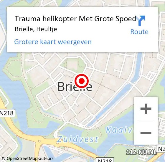 Locatie op kaart van de 112 melding: Trauma helikopter Met Grote Spoed Naar Brielle, Heultje op 20 juni 2022 16:47