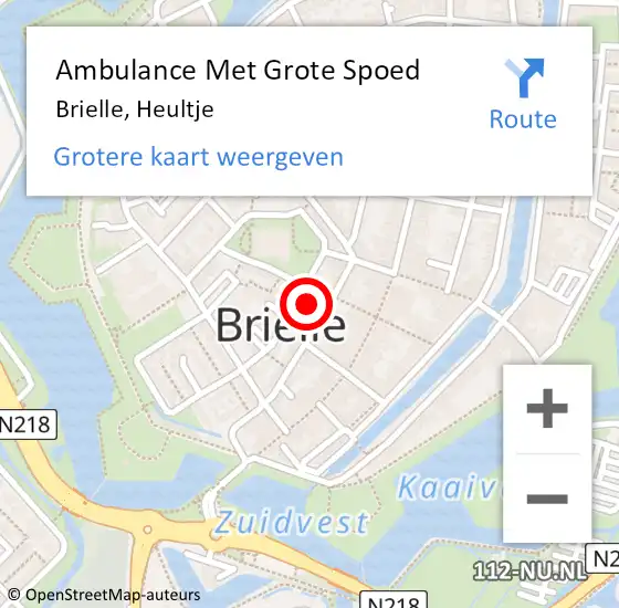 Locatie op kaart van de 112 melding: Ambulance Met Grote Spoed Naar Brielle, Heultje op 20 juni 2022 16:48