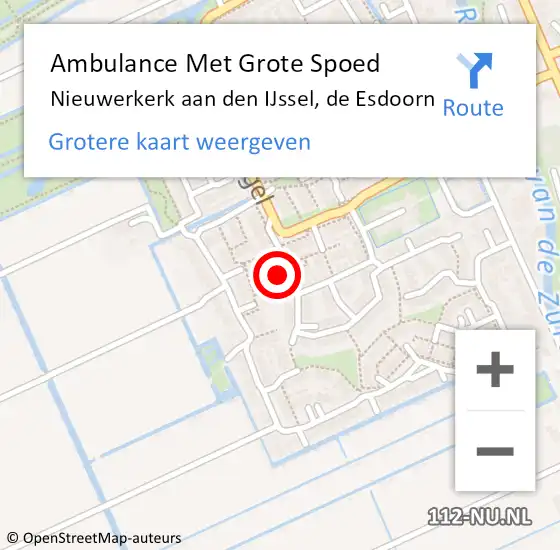 Locatie op kaart van de 112 melding: Ambulance Met Grote Spoed Naar Zevenhuizen, De Esdoorn op 20 juni 2022 17:14