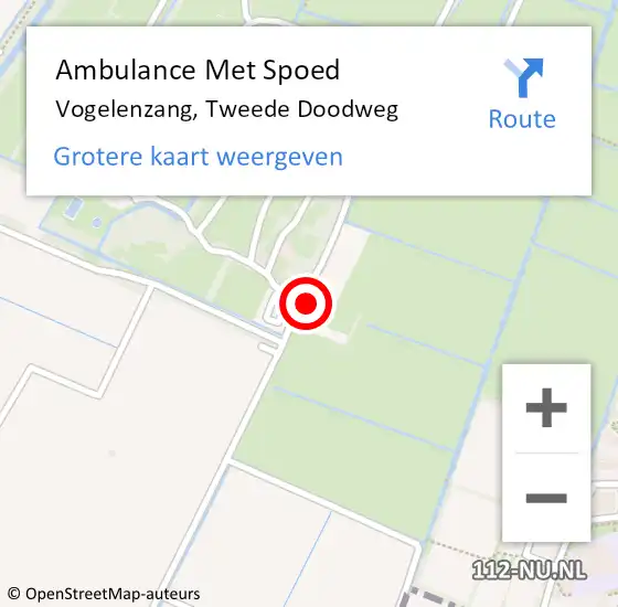 Locatie op kaart van de 112 melding: Ambulance Met Spoed Naar Vogelenzang, Tweede Doodweg op 20 juni 2022 17:18