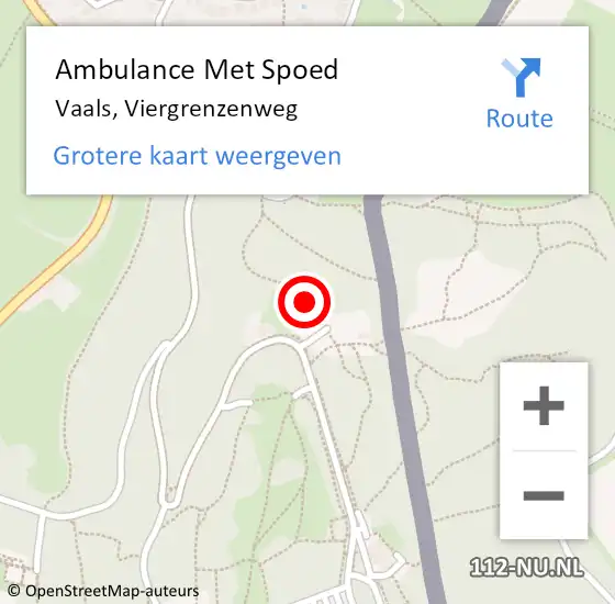 Locatie op kaart van de 112 melding: Ambulance Met Spoed Naar Vaals, Viergrenzenweg op 20 juli 2014 20:38