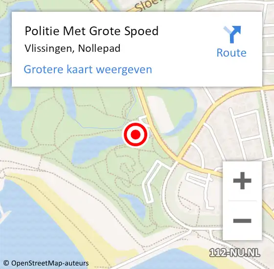 Locatie op kaart van de 112 melding: Politie Met Grote Spoed Naar Vlissingen, Nollepad op 20 juni 2022 18:46