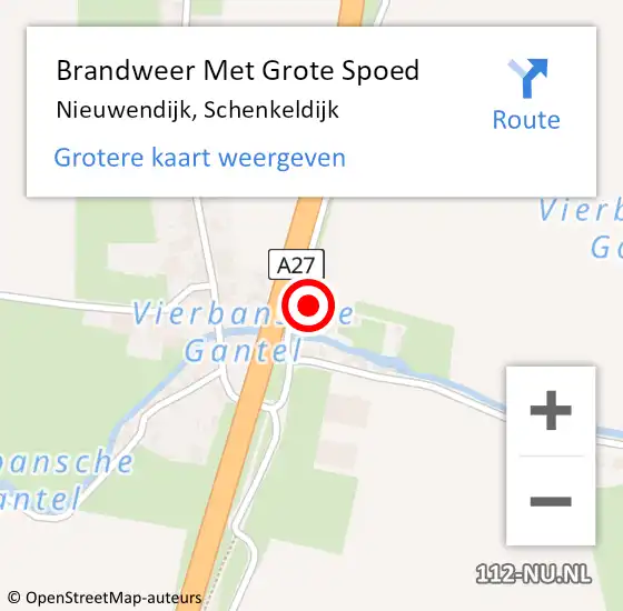 Locatie op kaart van de 112 melding: Brandweer Met Grote Spoed Naar Nieuwendijk, Schenkeldijk op 20 juni 2022 19:22