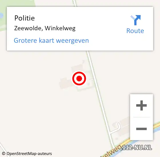 Locatie op kaart van de 112 melding: Politie Zeewolde, Winkelweg op 20 juni 2022 19:29
