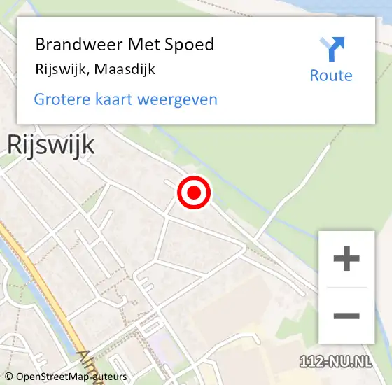 Locatie op kaart van de 112 melding: Brandweer Met Spoed Naar Rijswijk, Maasdijk op 20 juni 2022 20:20