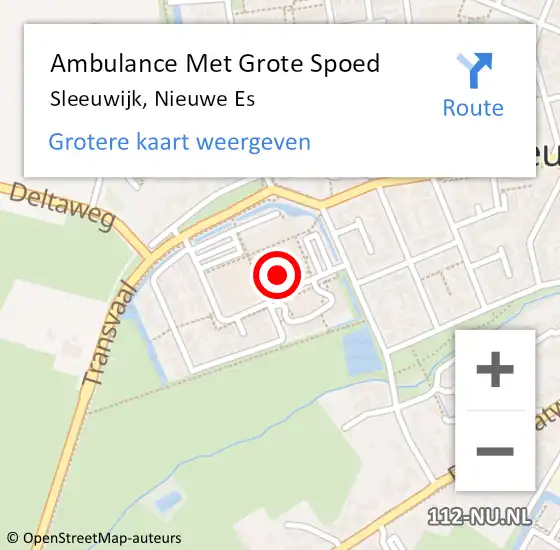 Locatie op kaart van de 112 melding: Ambulance Met Grote Spoed Naar Sleeuwijk, Nieuwe Es op 20 juni 2022 20:46