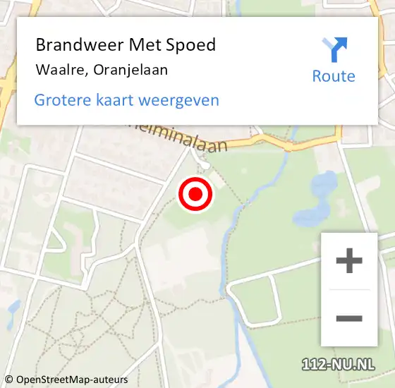 Locatie op kaart van de 112 melding: Brandweer Met Spoed Naar Waalre, Oranjelaan op 20 juni 2022 21:14