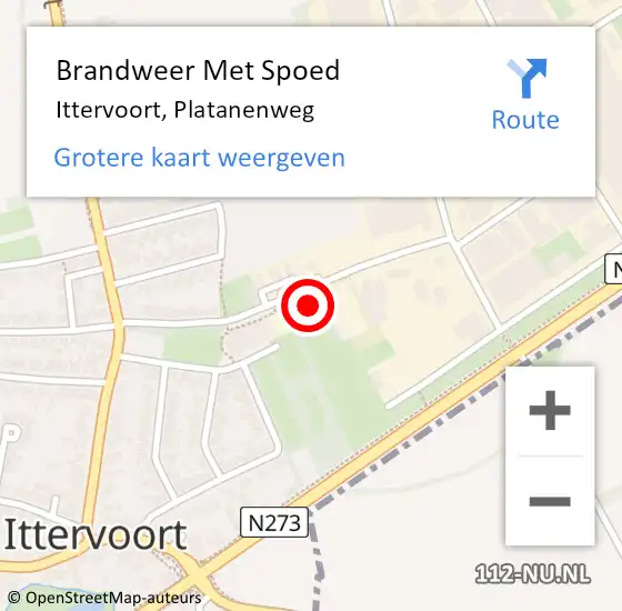 Locatie op kaart van de 112 melding: Brandweer Met Spoed Naar Ittervoort, Platanenweg op 20 juni 2022 21:32