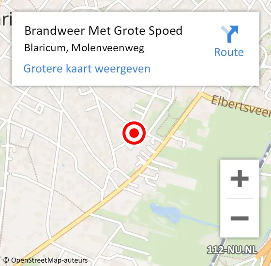 Locatie op kaart van de 112 melding: Brandweer Met Grote Spoed Naar Blaricum, Molenveenweg op 20 juni 2022 21:42