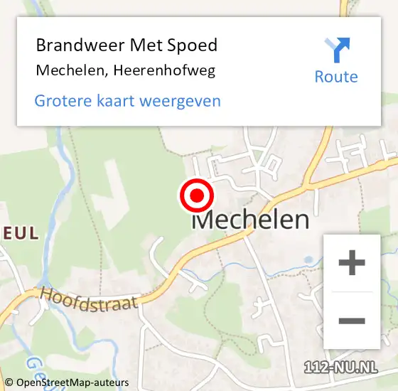 Locatie op kaart van de 112 melding: Brandweer Met Spoed Naar Mechelen, Heerenhofweg op 20 juni 2022 21:43