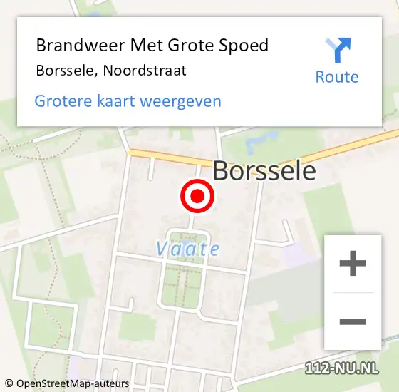 Locatie op kaart van de 112 melding: Brandweer Met Grote Spoed Naar Borssele, Noordstraat op 20 juni 2022 21:59