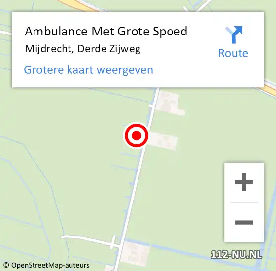 Locatie op kaart van de 112 melding: Ambulance Met Grote Spoed Naar Mijdrecht, Derde Zijweg op 20 juni 2022 22:39