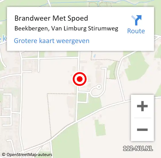 Locatie op kaart van de 112 melding: Brandweer Met Spoed Naar Beekbergen, Van Limburg Stirumweg op 21 juni 2022 01:50