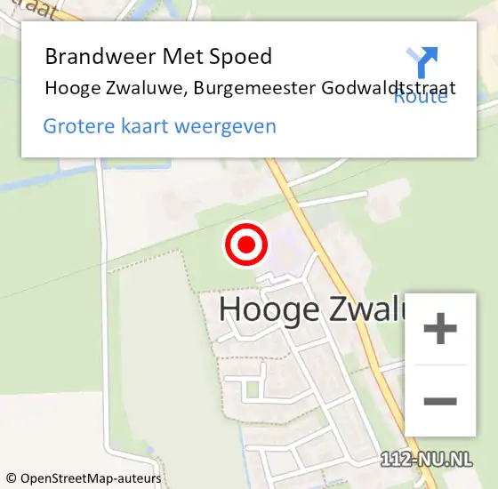 Locatie op kaart van de 112 melding: Brandweer Met Spoed Naar Hooge Zwaluwe, Burgemeester Godwaldtstraat op 21 juni 2022 01:50