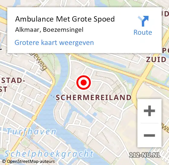 Locatie op kaart van de 112 melding: Ambulance Met Grote Spoed Naar Alkmaar, Boezemsingel op 21 juni 2022 03:14