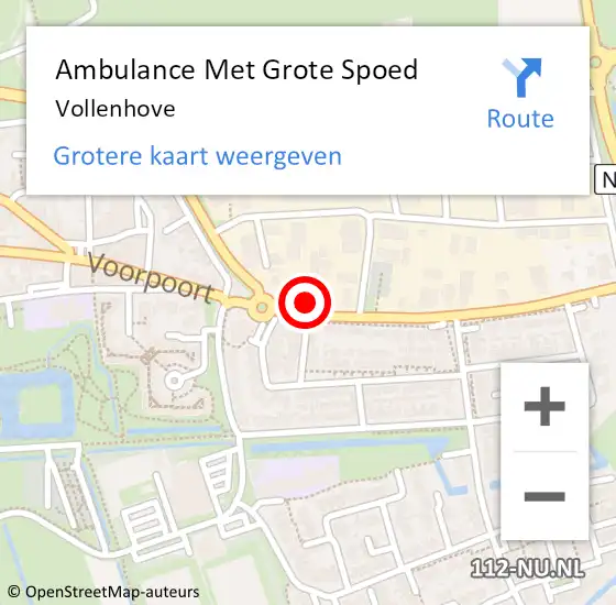 Locatie op kaart van de 112 melding: Ambulance Met Grote Spoed Naar Vollenhove op 9 oktober 2013 00:33