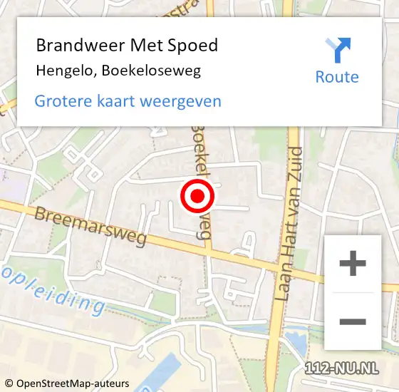 Locatie op kaart van de 112 melding: Brandweer Met Spoed Naar Hengelo, Boekeloseweg op 21 juni 2022 07:10