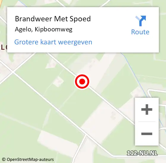 Locatie op kaart van de 112 melding: Brandweer Met Spoed Naar Agelo, Kipboomweg op 20 juli 2014 21:33