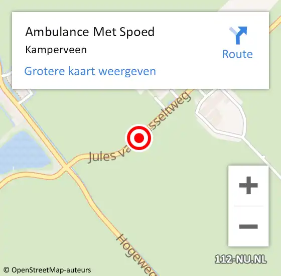 Locatie op kaart van de 112 melding: Ambulance Met Spoed Naar Kamperveen op 21 juni 2022 08:24