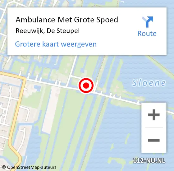 Locatie op kaart van de 112 melding: Ambulance Met Grote Spoed Naar Reeuwijk, De Steupel op 21 juni 2022 08:36