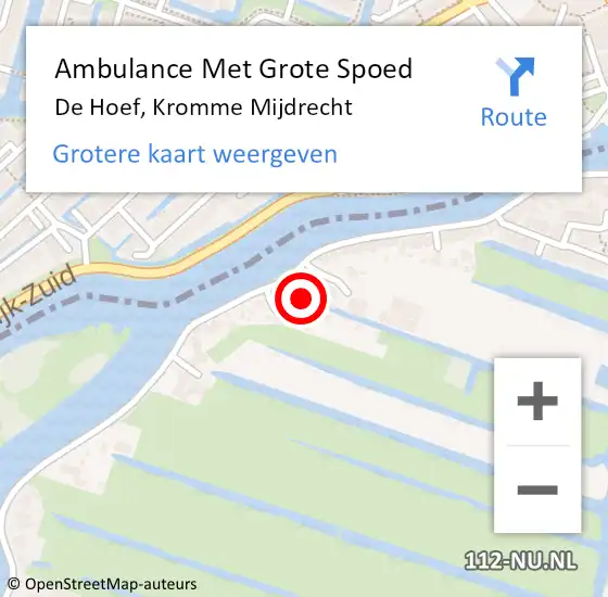 Locatie op kaart van de 112 melding: Ambulance Met Grote Spoed Naar De Hoef, Kromme Mijdrecht op 21 juni 2022 09:15