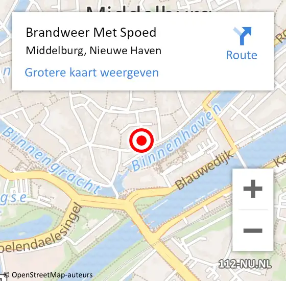 Locatie op kaart van de 112 melding: Brandweer Met Spoed Naar Middelburg, Nieuwe Haven op 21 juni 2022 09:24