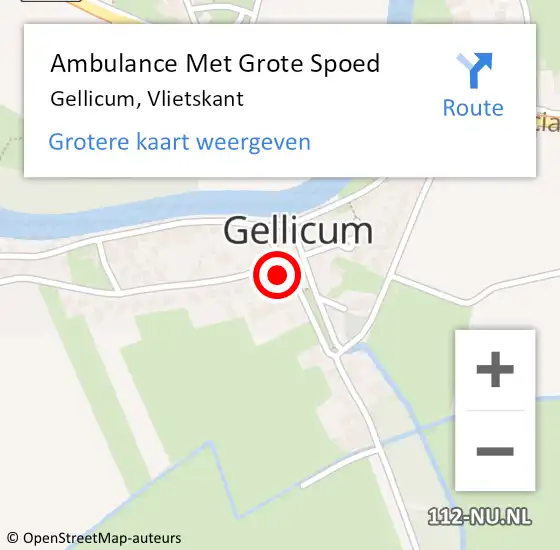 Locatie op kaart van de 112 melding: Ambulance Met Grote Spoed Naar Gellicum, Vlietskant op 21 juni 2022 09:30