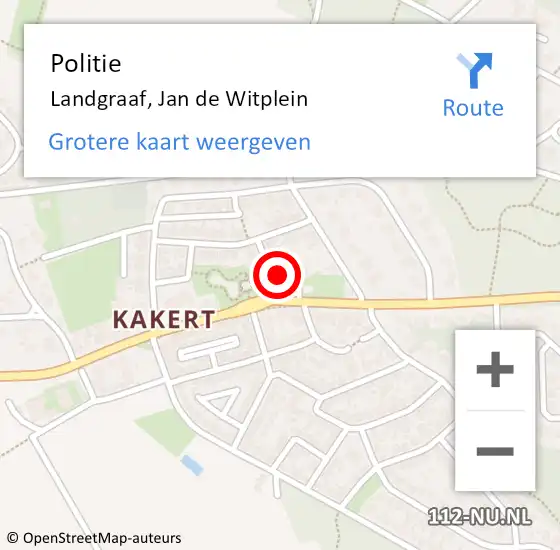 Locatie op kaart van de 112 melding: Politie Landgraaf, Jan de Witplein op 21 juni 2022 09:40