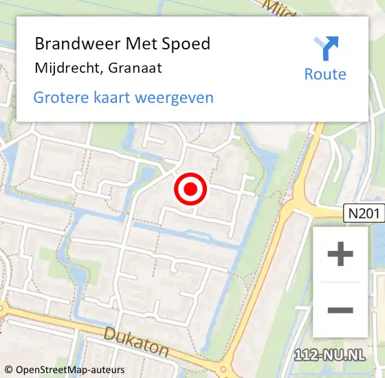 Locatie op kaart van de 112 melding: Brandweer Met Spoed Naar Mijdrecht, Granaat op 21 juni 2022 10:18